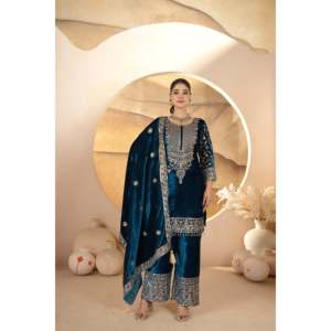 Conjunto de Fiesta para Mujer de Diseñador con Elegante Pantalón y Hermoso Dupatta - Product Image 4