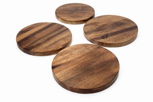 AG Elements Juego de Posavasos de Madera Natural de 4 Pulgadas, Diseño Zen Asiático Hecho a Mano, Ecológico, Reutilizable, 10 mm de Grosor, Resistente al Calor - Product Image 5