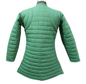 เสื้อคลุมแกมเบสันสีเขียวยุคกลางแบบทำมือ แขนยาว บุผ้าฝ้าย เสื้อแจ็คเก็ตอคีตัน ชุดเกราะอัศวิน สำหรับการแสดงประวัติศาสตร์ - Product Image 3