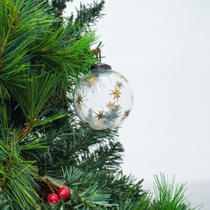 Wholesale Golden <b>Star</b> Christmas Ornament Transparent Round <b>Hanging</b> Bauble Minimal Tree Decoration - Product Image 2