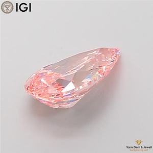 เพชรทรงลูกแพร์ ขนาด 3.50 กะรัต สีชมพูสดใส ระดับ VS1 ได้รับการรับรองจาก IGI ผลิตด้วยวิธี CVD สำหรับแหวนหมั้น - Product Image 3
