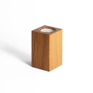 Portavelas de Madera para Velas de Té, Forma Cuadrada, Soporte para Velas de Madera Natural, Decoración del Hogar - Product Image 4