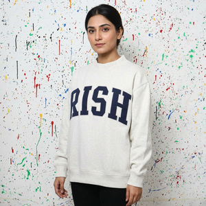 Sudadera RISH Extra Grande con Cuello Redondo, 100% Algodón, Felpa Francesa, Unisex, Informal, para Otoño, CLUSH SPORTS - Product Image 1