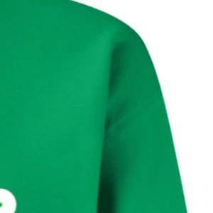 Sudadera de cuello redondo con estampado de chica verde, manga larga, puños acanalados, informal, de forro polar para mujer, estilo urbano a la moda - Product Image 4