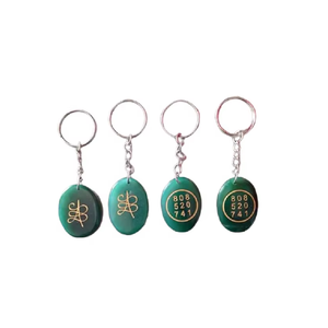 Llavero de cristal de alta calidad con símbolo de la Fortuna (Zibu) y la Palabra del Dinero en Jade Verde, regalos para mujer, venta al por mayor - Product Image 2
