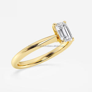 Bague vintage en or 14 carats pour femme IGI/GIA certifiée perle de diamant émeraude cultivée en laboratoire ensemble de bijoux fins principaux cadeau de mariage de fiançailles - Product Image 2