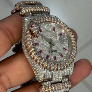Montre personnalisée ronde mécanique de luxe en édition limitée avec cadran serpent en diamant moissanite, style hip-hop, en acier inoxydable - Product Image 4