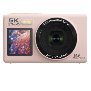 Cámara 5K UHD con Pantalla Frontal y Trasera, 80MP, Zoom Digital 18X, Transferencia WiFi, Captura de Sonrisas, Pantallas Dobles, Cámara de Belleza Integrada - Product Image 6