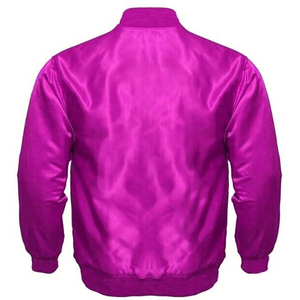 Custom Men Plain Satin Bomber <b>Jacket</b> Classic Baseball Shiny Silk Flight <b>Jacket</b> Snap Button Lightweight Casual Outerwear Coat - Product Image 5