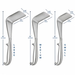 Ensemble de 3 rétracteurs vaginaux Doyen, tailles S, M, L, instruments chirurgicaux gynécologiques, acier inoxydable de qualité allemande, certifié CE - Product Image 2