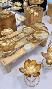 Plateau de service rond en laiton multifonctionnel pour la maison, le temple et la décoration festive - Product Image 6