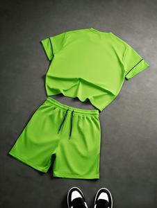 Ensemble de survêtement d'été pour homme : T-shirt 100 % coton et short en mesh - Product Image 2