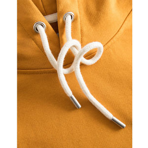 Sweat-shirt à capuche unisexe, couleur unie, tissé, écologique, 180g, décontracté, pour le printemps, avec poche, coupe ample, orange - Product Image 3