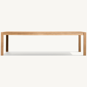 Mesa de comedor rectangular hecha de madera de teca ecológica con un estilo moderno y sencillo para uso en exteriores. - Product Image 4