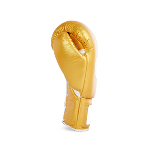 Guantes de Boxeo Profesionales de Primera Calidad con Cordones en Color Dorado, Personalizados con Logotipo, de Cuero Vacuno, para Entrenamiento y Combate - Product Image 2