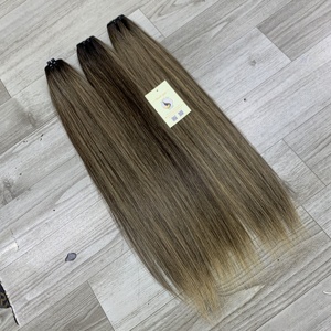 Extensions de cheveux humains vietnamiens de haute qualité, couleur mèches, trame machine, lisses, super double drawn, Genius Weft - Product Image 2
