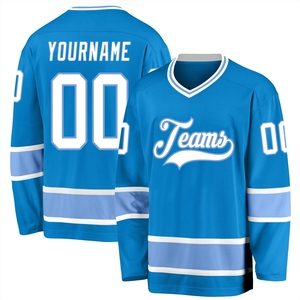 Vente en gros de maillots de hockey personnalisés OMMIZ INDUSTRY bleu clair, blanc-gris, best-sellers - Product Image 6