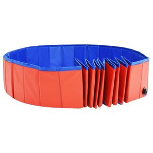 Piscine pour chien extra large en PVC rouge, design circulaire pliable - Product Image 5