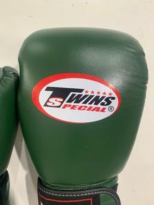 Twins Muay Thai Premium Cowhide Leather Kick Boxing MMA Fight Sparring Training Boxing <b>Gloves</b> - Green - Product Image 5