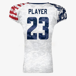 Conception gratuite entièrement personnalisable, uniforme de football américain 100% polyester, sublimation avec maillot de football américain grande taille - Product Image 4