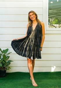 Newly Designed Trendy Tie Dye Maxi <b>Dress</b> Multi-Colored Solid <b>Pattern</b> Cute Style Rayon Natural Waist Vacation 100% Cotton <b>A</b>-<b>Line</b> - Product Image 5