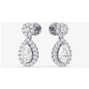 Moissanite 2CT Pear Cut Diamond Halo <b>Dangle</b> Drop <b>Earrings</b> For Women's 925 <b>Sterling</b> <b>Silver</b> Fine Jewelry For Anniversary Gift - Product Image 4