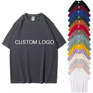 เสื้อยืดโอเวอร์ไซส์ผู้ชาย พิมพ์โลโก้ได้ ผ้าฝ้าย 100% คอกลม แขนสั้น เสื้อยืดเปล่า สไตล์ลำลอง สตรีทแวร์ - Product Image 2