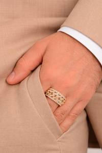 Mens Hip Hop Diamond <b>Ring</b> Iced Out Wide Band Luxury <b>Statement</b> <b>Ring</b> Crafted in 925 Sterling <b>Silver</b> Solid 10K Gold or 14K Gold - Product Image 4