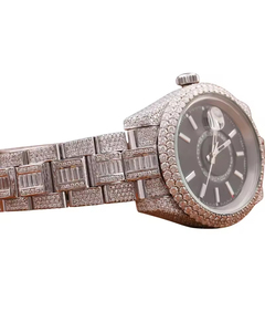 Reloj de Lujo para Hombre, de Acero Inoxidable Plateado, con Diamantes Moissanite VVS, Estilo Hip Hop, Esfera Negra Personalizada, Movimiento de Cuarzo ETA de Alta Calidad - Product Image 2