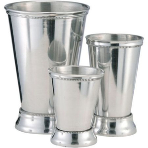 Classic Stainless Steel Mint Julep <b>Cup</b> With Beaded Rim And Base <b>Reusable</b> For Cold Drinks Party Barware - Product Image 4