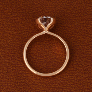 Bague de fiançailles en diamant de laboratoire rond certifié IGI, or massif 14 carats, demi-sertissage, solitaire, alliance de mariage - Product Image 5