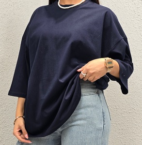 Oversized Drop Shoulder <b>T</b>-<b>Shirt</b> OEM ODM Women's Oversized Tee Wholesale Crew Neck Women's Cotton <b>T</b>-<b>Shirts</b> - Product Image 4