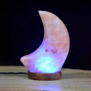 Lámpara de Sal Rosa Tallada en Forma de Luna, Sal Rosa Natural del Himalaya, Estilo Amoroso, Mayorista Pakistaní, Sal Natural Tallada - Product Image 4
