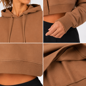 woman crop hoodie featuring quality stitching breathable material cropped fit for trendy fashion comfortable everyday - Product Image 5
