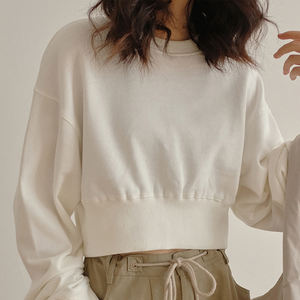 Sudadera con Capucha Oversize Personalizada de Manga Larga para Mujer, Top Corto Deportivo con Capucha, Sudadera Corta para Mujer - Product Image 3