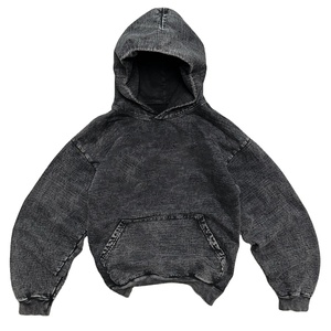 Sweat à capuche à fermeture éclair personnalisé sweats à fermeture éclair complète en coton éponge française pour hommes Vintage lavage à l'acide soleil délavé teint uni pour l'hiver - Product Image 5