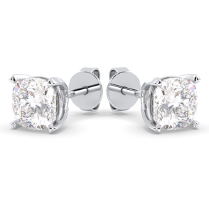 REYES Pendientes Personalizados de Plata de Ley 925 con Diamantes Cultivados en Laboratorio CVD, con Cierre de Rosca, para Mujer, Chapados en Oro Blanco de 14K - Product Image 2
