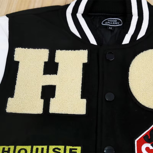 OEM Wholesale Custom Men's Chenille <b>Patch</b> Varsity <b>Jacket</b> College Baseball Letterman Bomber Stand Collar Custom Embroidery <b>Jacket</b> - Product Image 4