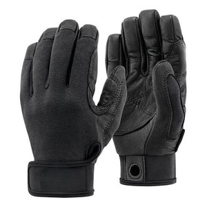 Gants en cuir à doigts entiers, noirs, antidérapants, unisexes, toutes saisons, paume en cuir, idéaux pour l'escalade, l'alpinisme, etc. - Product Image 1