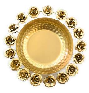 Bol Urli en métal artisanal indien moderne et unique, forme ronde de Diya, décoratif pour les fêtes de mariage - Prix - Product Image 4