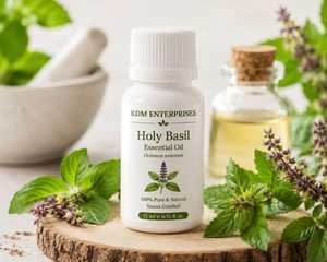 Aceite Esencial de Albahaca Sagrada 100% Puro y Natural, Destilado al Vapor, Aromaterapia, Cuidado de la Piel, Haryana, India, KDM ENTERPRISES - Product Image 2