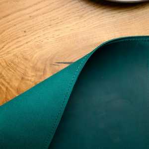 Vente en gros de sets de table en cuir véritable épais, sets de table de luxe double face avec logo personnalisé en relief, fournitures LPM-0012 - Product Image 4