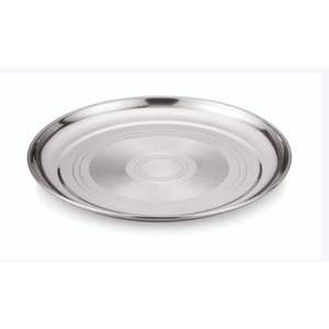 Assiette ronde en acier inoxydable, assiette à dîner, plateau indien Thali, plateau à repas, acier inoxydable Khomcha - Product Image 6