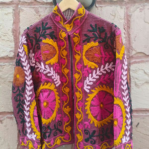 Velvet Handmade Embroidery Jacket and Coat Boho <b>Short</b> Coat Jacket For Women Bohomain Vintage Style <b>Sarong</b> Clothing For Women - Product Image 1