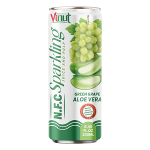 Etiqueta privada y muestra gratis 250ml Bebida de jugo de uva verde espumosa-Fábrica de Vietnam, bebida carbonatada, servicio OEM/ODM - Product Image 1