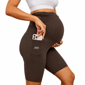 Leggings de Maternidad Premium, Pantalones de Yoga para Embarazo, Cintura Alta, Sin Costuras, Elásticos, Transpirables, Cómodos, con Soporte para el Vientre - Product Image 1