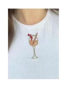 Camiseta de algodón con cuentas en forma de corazón para compromiso, muestra de camiseta, top de moda para chicas, superventas, con cuentas, para uso infantil - Product Image 4