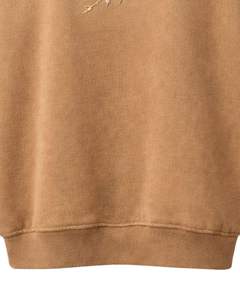 เสื้อสเวตเชิ้ตคอเต่าสีน้ำตาลอูฐสำหรับผู้หญิง ปักลายดอกไม้ แขนยาว สวมใส่สบายในฤดูหนาว ผ้าคอตตอนผสมเนื้อนุ่ม เสื้อผู้หญิง - Product Image 6