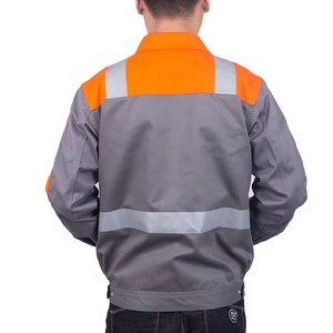 Unisex High Visibility <b>Work</b> Jacket Orange Gray Reflective Safety Uniform Long Sleeve Cotton Breathable <b>Waterproof</b> Windproof Hi - Product Image 3