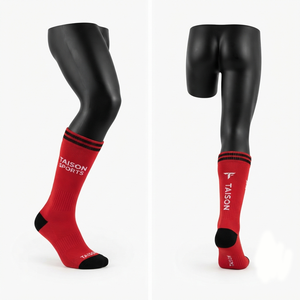 TAISON SPORTS Premium 200 GSM Wool/Spandex Net Ball <b>Socks</b> Breathable Quick Dry <b>Men</b> Winter <b>White</b> Blue Knit Custom Logo - Product Image 2